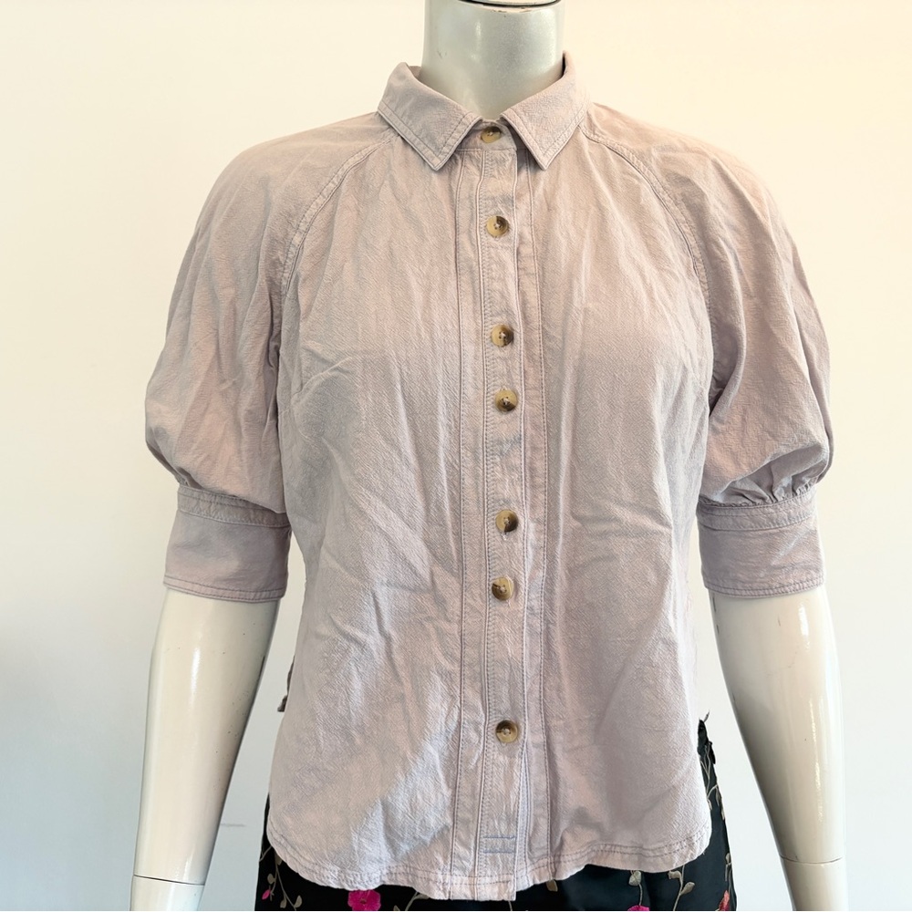 We The Free Lavender Button-Down Shirt